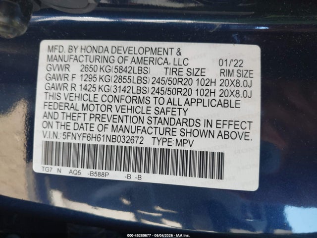 Honda Pilot Awd Touring 7 Passenger