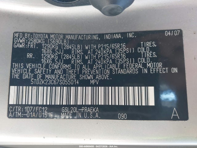 Toyota Sienna Le