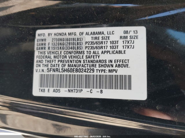 Honda Odyssey Ex-l