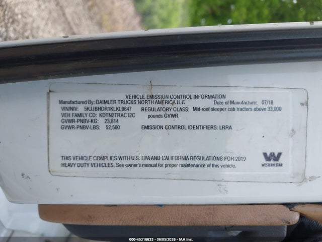 Western Star 5700 Xe Set Back Axle W Sleeper
