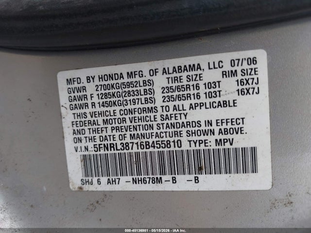 Honda Odyssey Ex-l