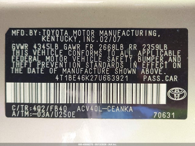Toyota Camry Le