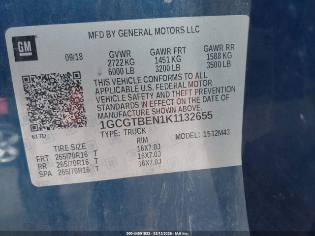 Chevrolet Colorado Wt
