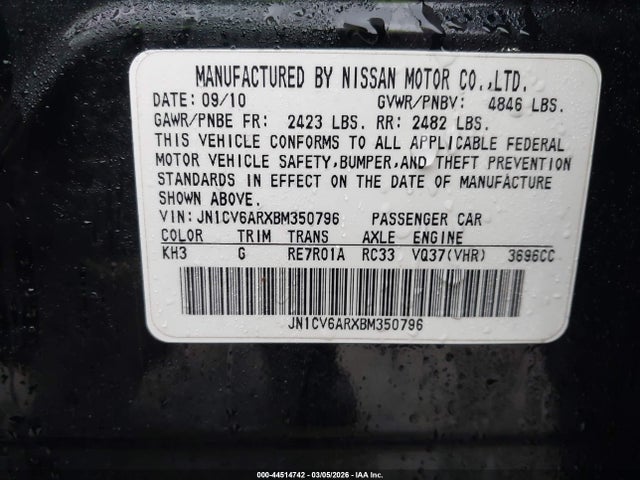 INFINITI G37x