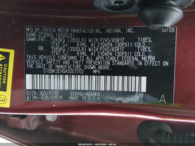 Toyota Highlander Base V6