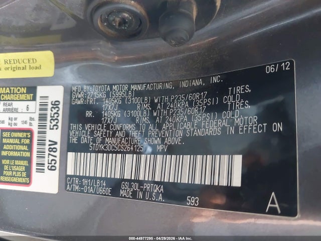 Toyota Sienna Xle V6 8 Passenger