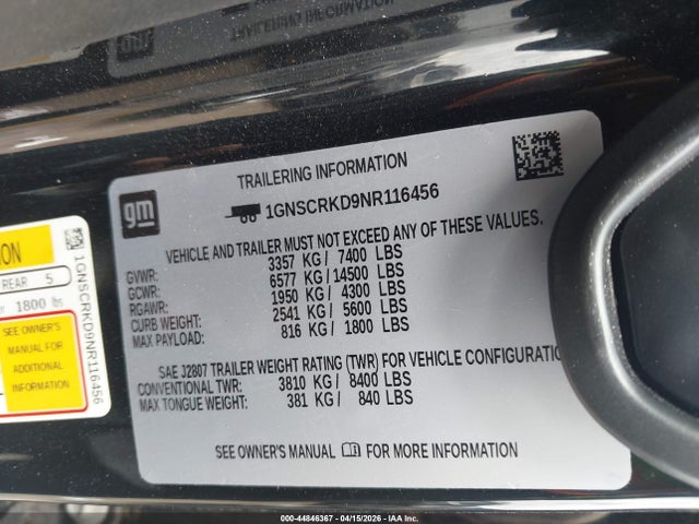 Chevrolet Tahoe 2wd Rst