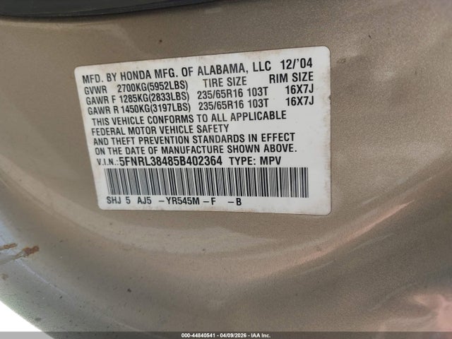 Honda Odyssey Ex