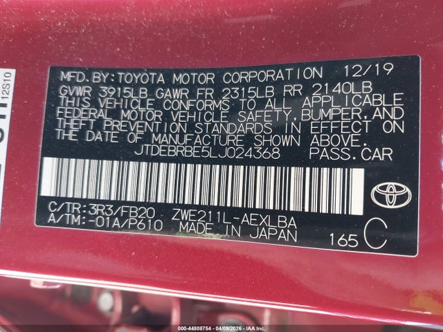 Toyota Corolla Hybrid Le