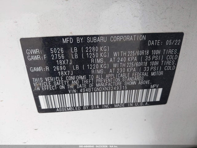 Subaru Outback Limited Xt