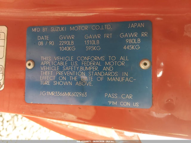 Geo Metro Lsi Sprint Cl