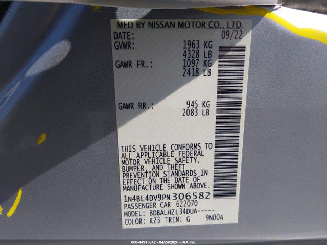 Nissan Altima Sv Fwd