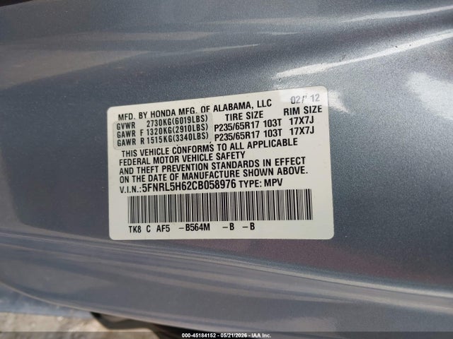Honda Odyssey Ex-l