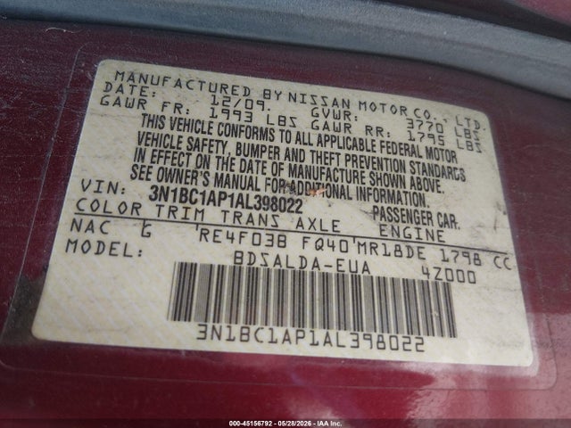 Nissan Versa 1.8s