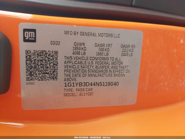 Chevrolet Corvette Rwd  2lt
