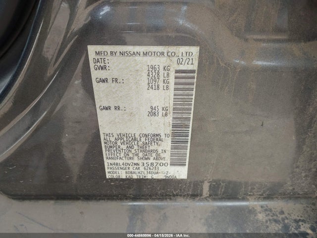 Nissan Altima Sv Fwd