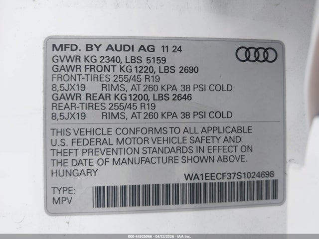 Audi Q3 Premium 45 Tfsi S Line Quattro Tiptronic