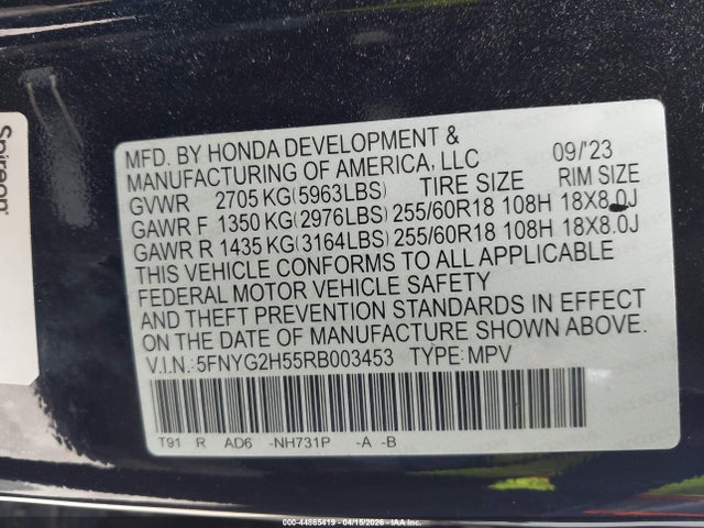 Honda Pilot Ex-l 7 Passenger