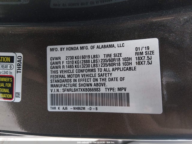 Honda Odyssey Ex-l