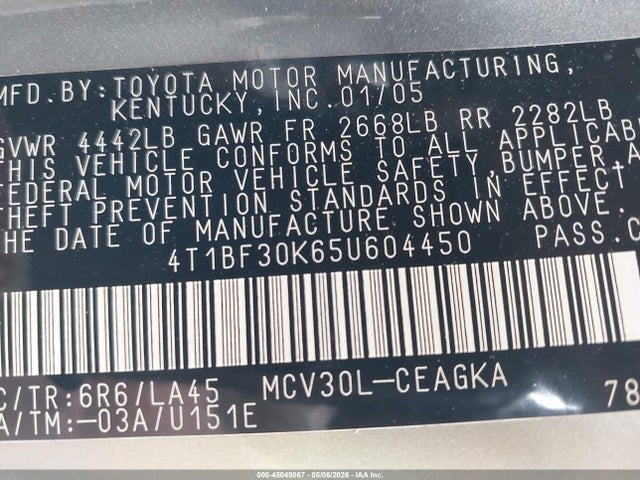 Toyota Camry Xle V6