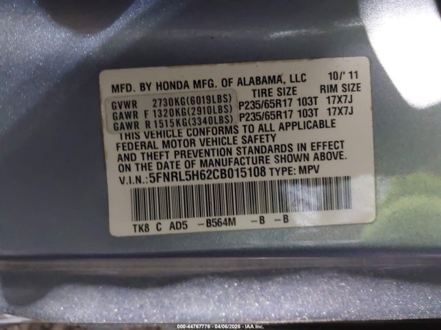 Honda Odyssey Ex-l
