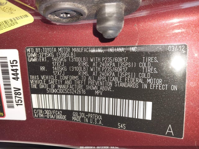Toyota Sienna Le V6 8 Passenger