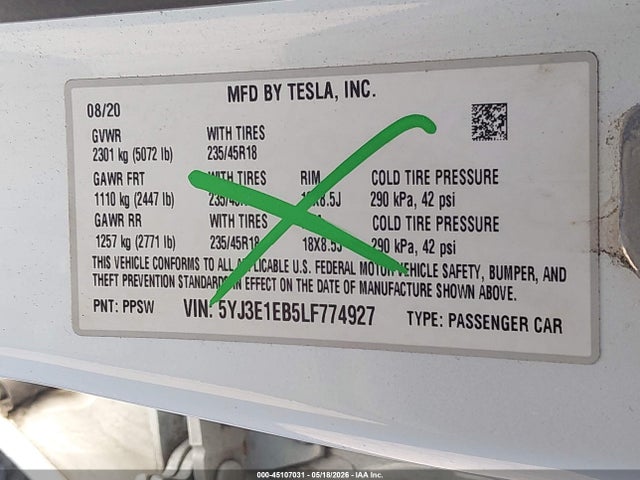 Tesla Model 3 Long Range Dual Motor All-wheel Drive