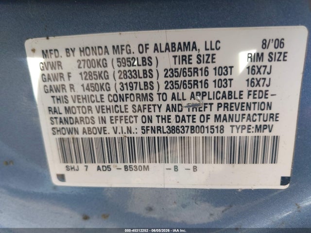 Honda Odyssey Ex-l