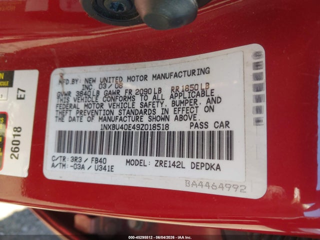 Toyota Corolla Le