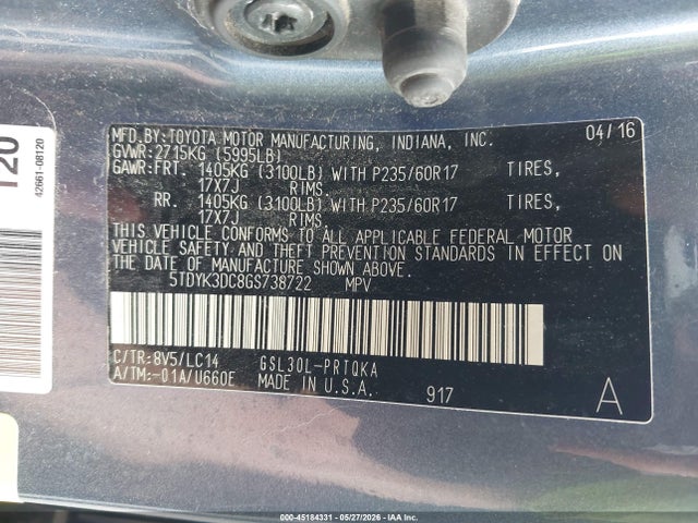 Toyota Sienna Xle Premium 8 Passenger