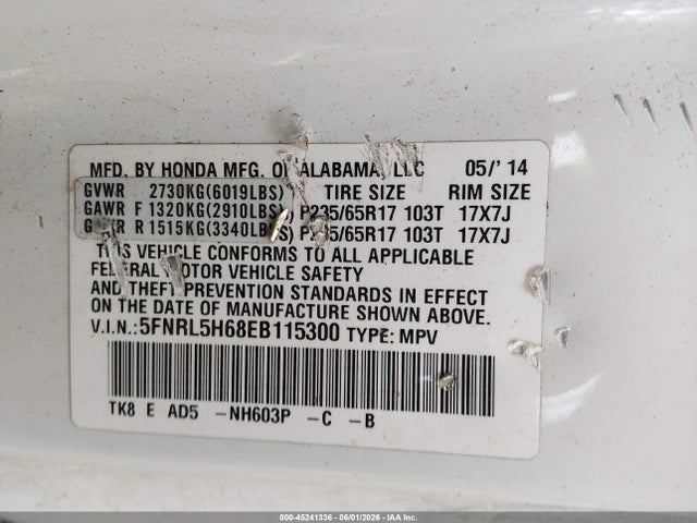 Honda Odyssey Ex-l
