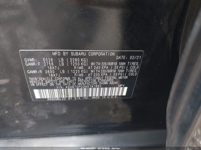 Subaru Outback Touring Xt