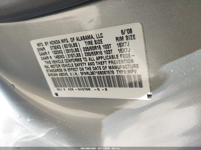 Honda Odyssey Ex-l