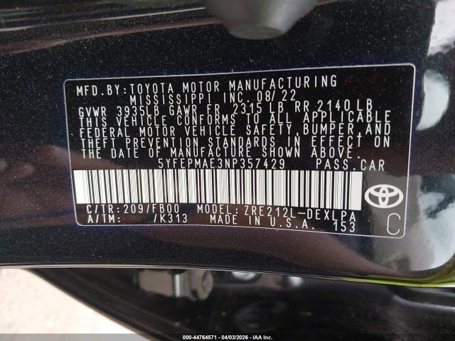 Toyota Corolla Le