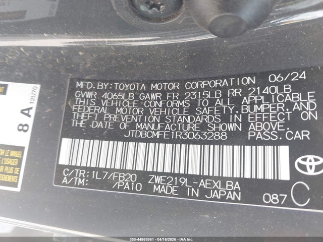 Toyota Corolla Hybrid Le