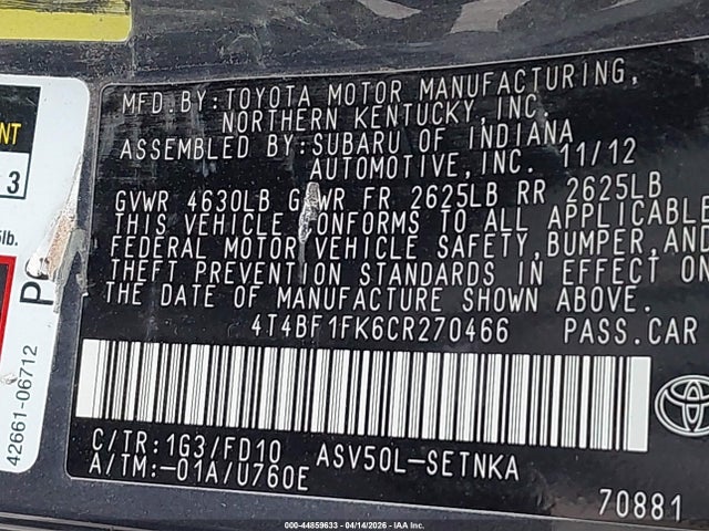 Toyota Camry Le