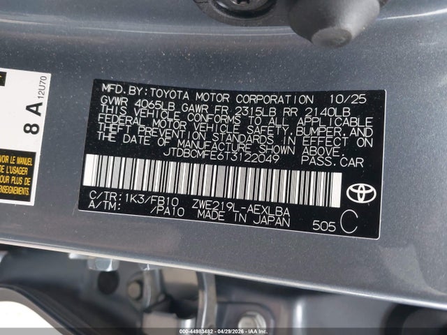 Toyota Corolla Hybrid Le