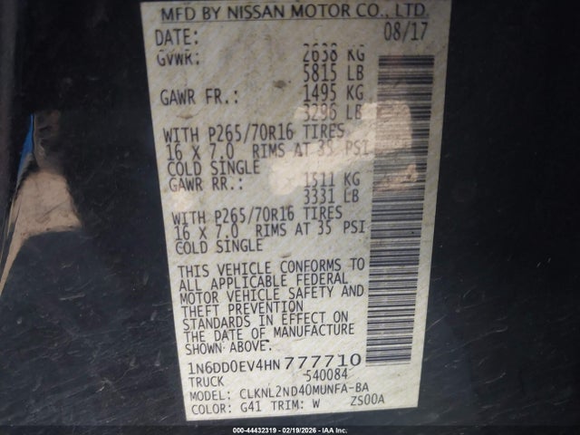 Nissan Frontier Sv