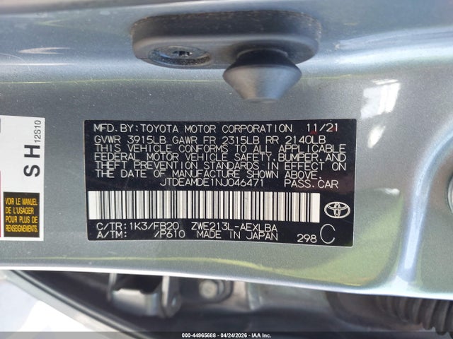 Toyota Corolla Hybrid Le