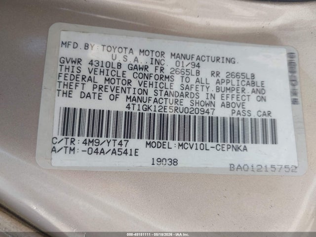 Toyota Camry Le