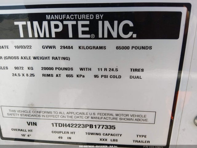 Timpte Grain Belly Trailer