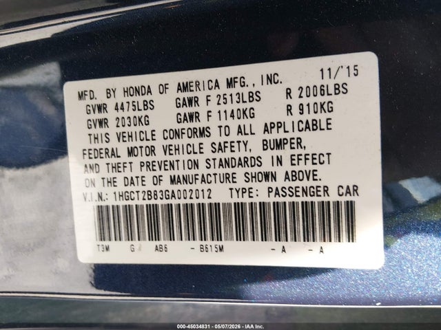 Honda Accord Ex-l V-6