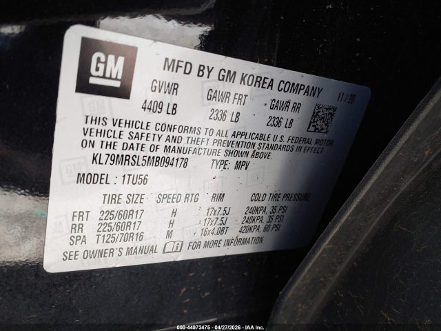 Chevrolet Trailblazer Awd Lt