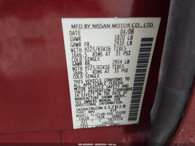 Nissan Quest 3.5 S