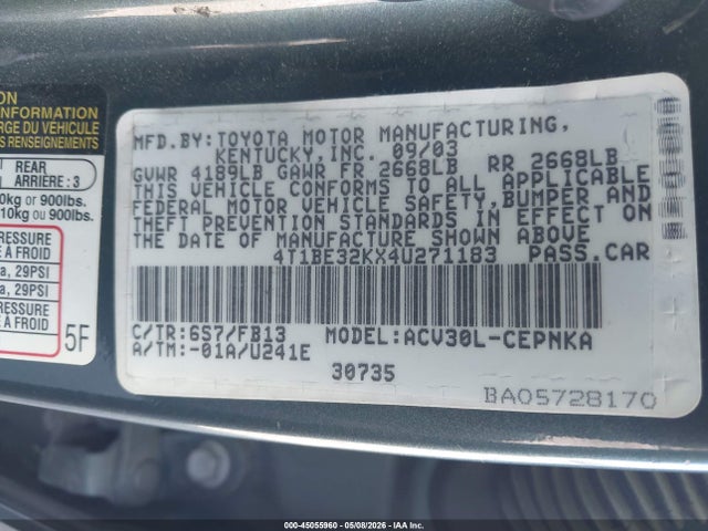 Toyota Camry Le
