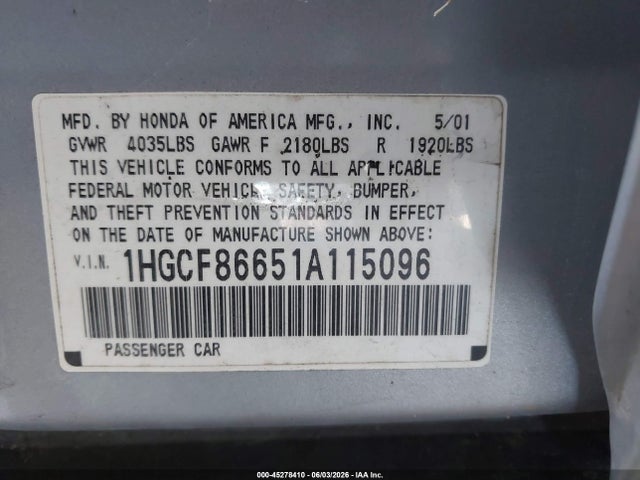 Honda Accord Value Package