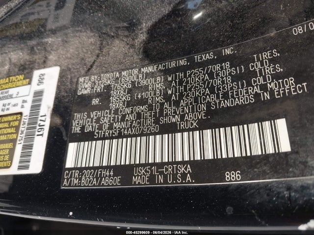 Toyota Tundra Grade 5.7l V8