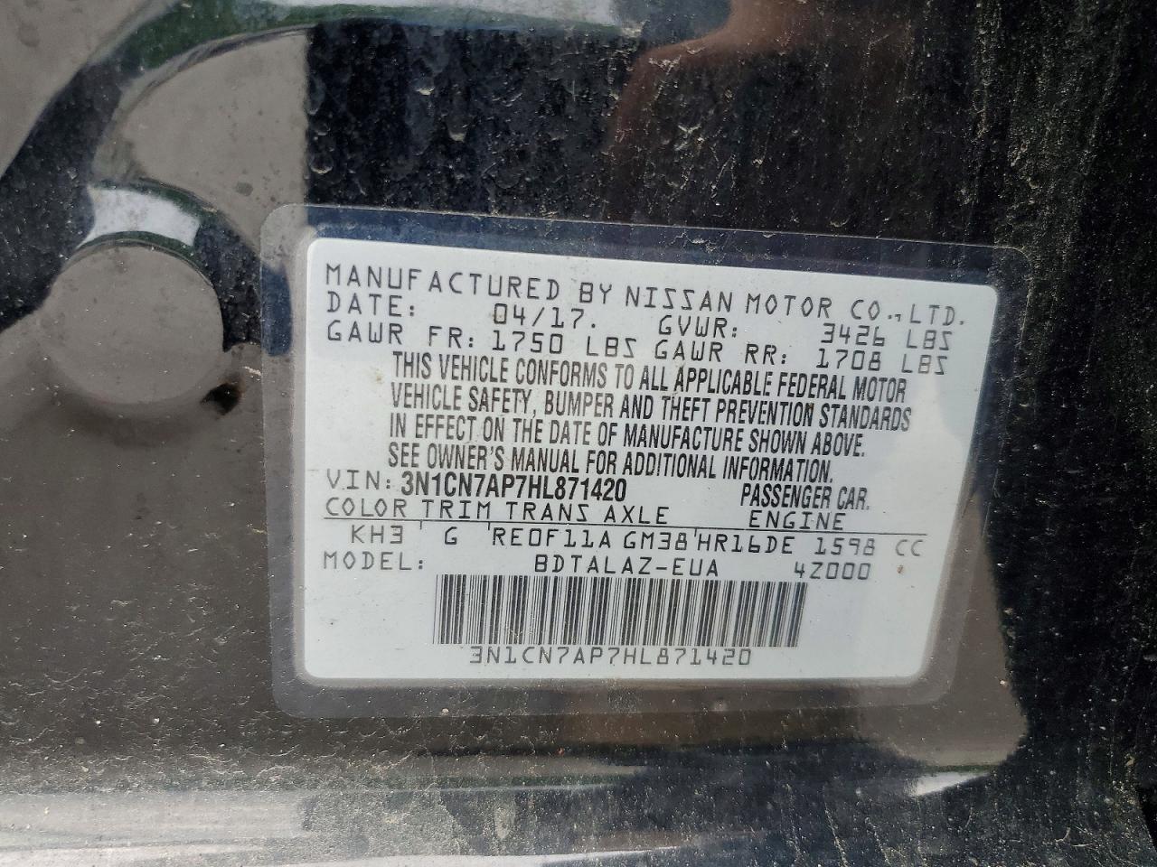 Nissan Versa 1.6 S Plus