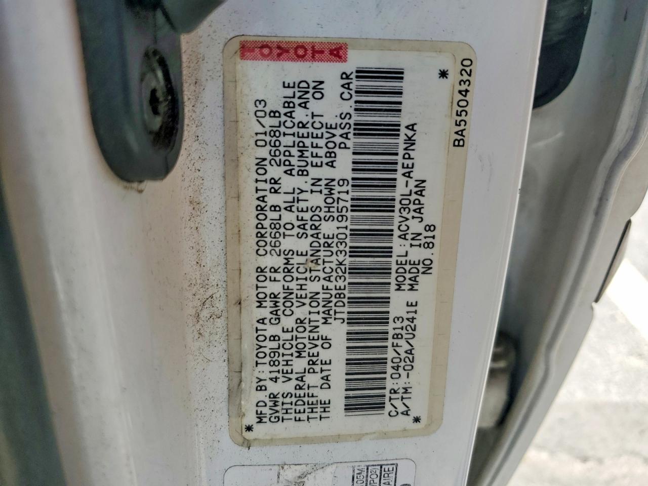 Toyota Camry Le