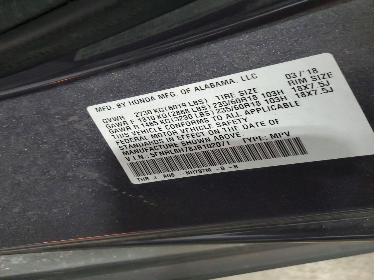 Honda Odyssey Exl
